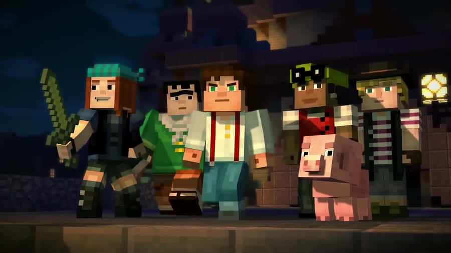 Exciting Adventure Awaits In Minecraft: Story Mode Wallpaper