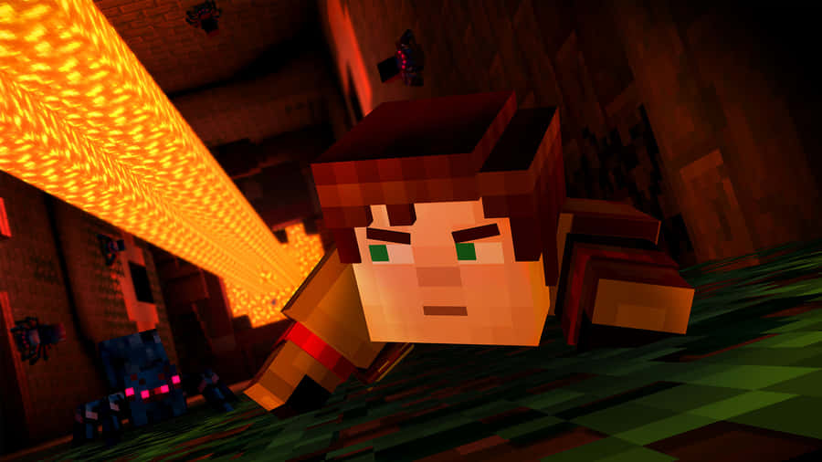 Exciting Adventure In Minecraft Story Mode Wallpaper