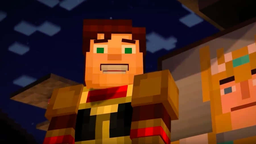 Exciting Adventure In Minecraft Story Mode Wallpaper