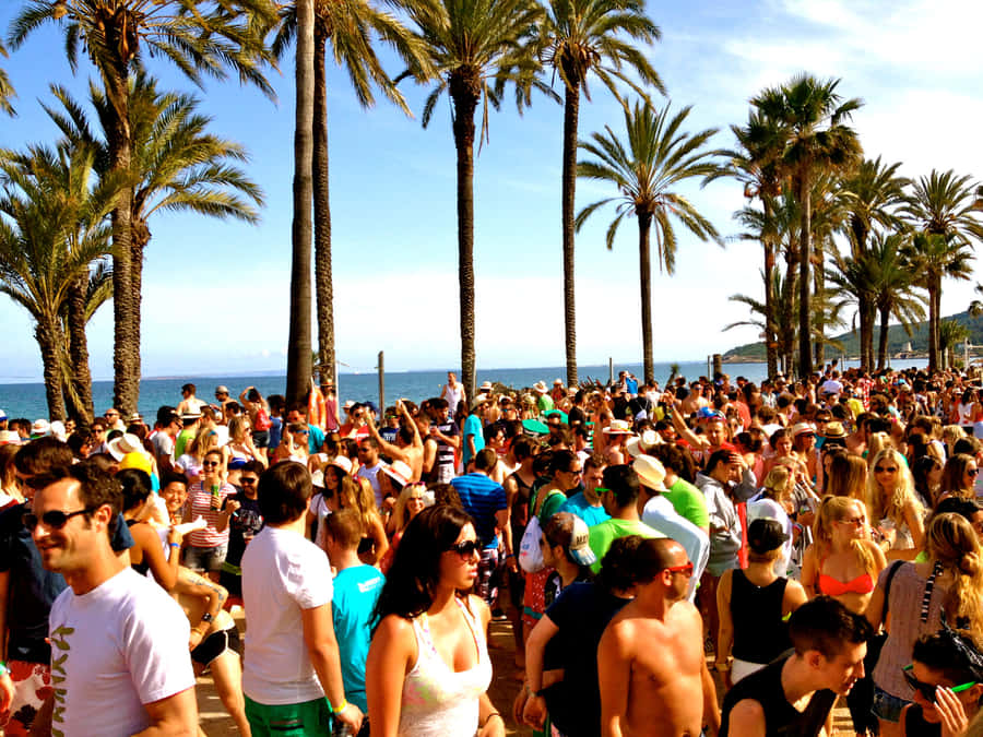 Exciting Beach Party At Sunset Wallpaper