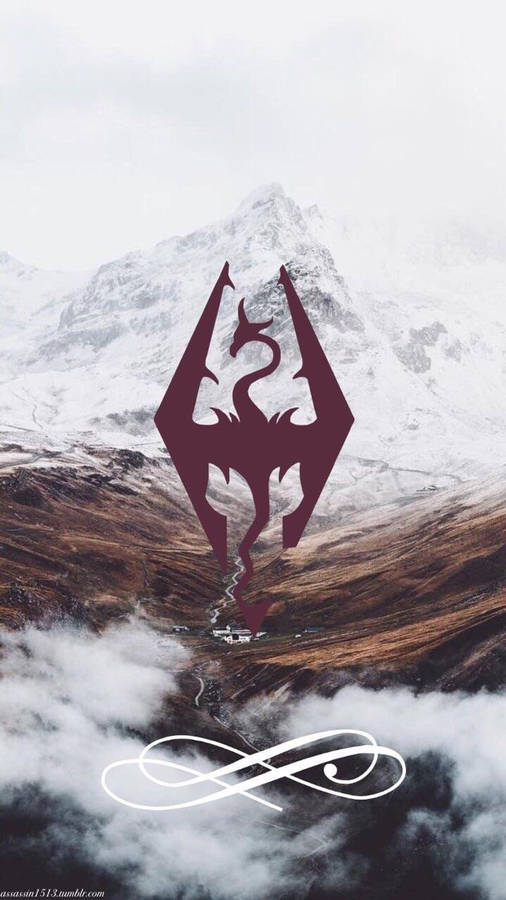 Exciting Skyrim 4k Logo In Striking Red Wallpaper