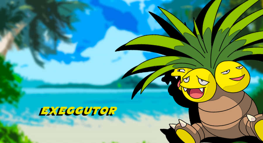 Exeggutor In Blurry Beach Background Wallpaper