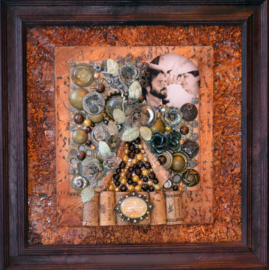 Experience A Unique Combination Of Art Forms With Mixed Media Wallpaper