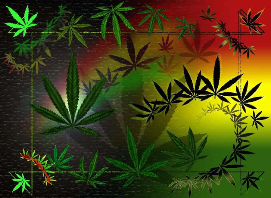 Experience The Abstract Beauty Of Psychedelic Weed Wallpaper