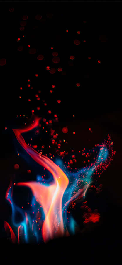 Experience The Beautiful Hues Of Red And Blue Fire Wallpaper