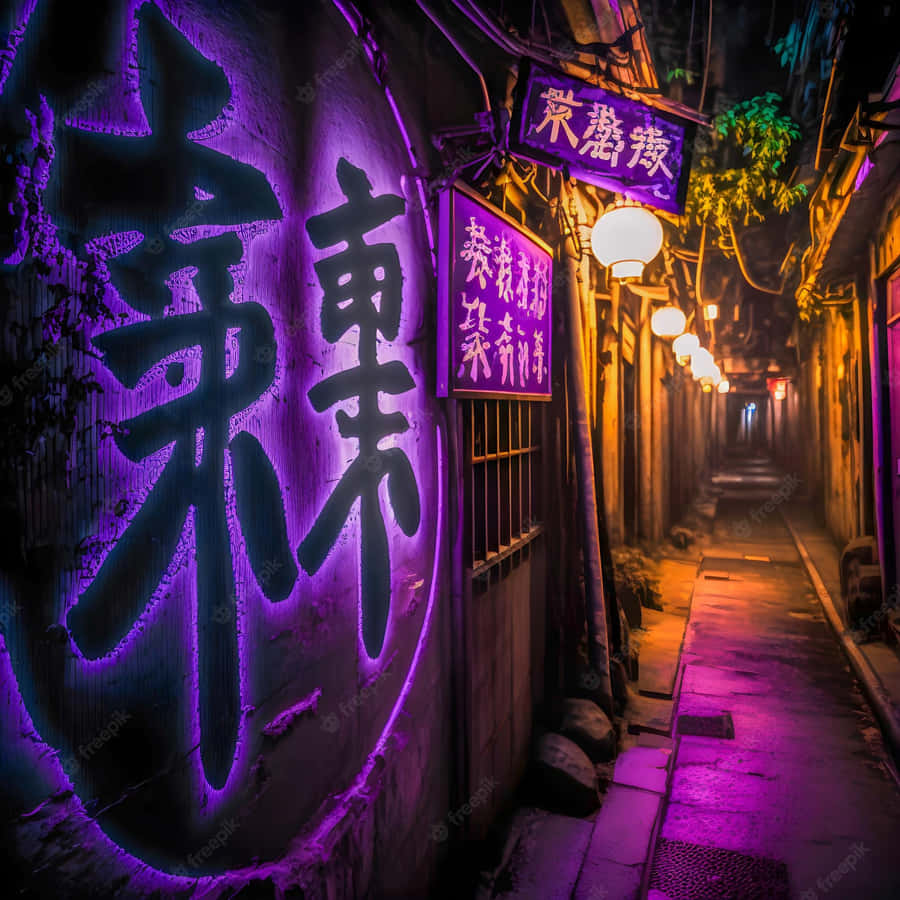 Experience The Beauty And Grandeur Of Japanese Culture With This Stunning, Purple Japanese Landscape Wallpaper