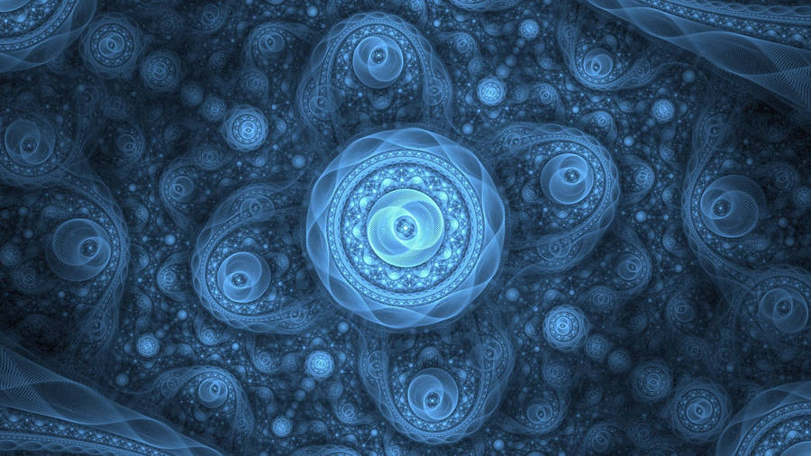 Explore An Unknown World With Blue Fantasy Abstract Flowers Wallpaper