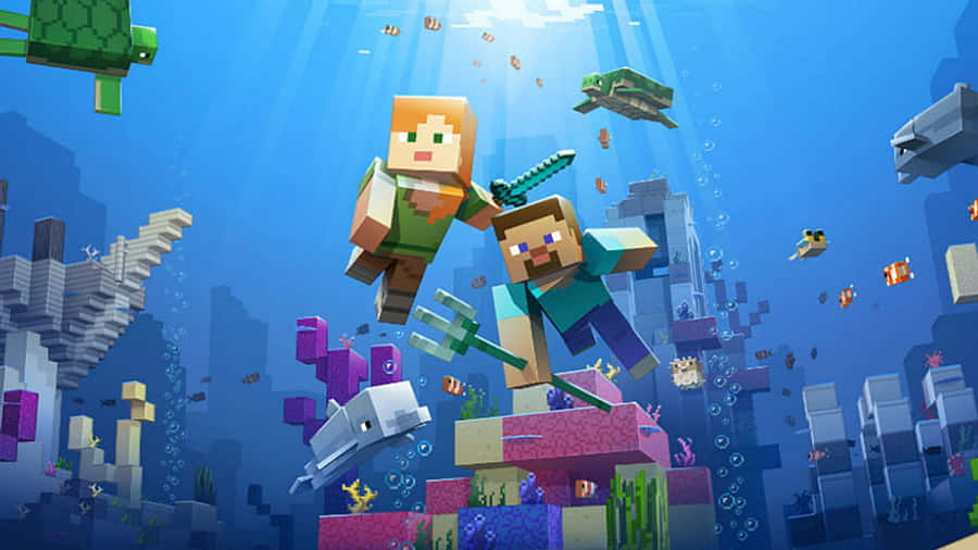 Explore Infinite Worlds In Minecraft Pocket Edition Wallpaper