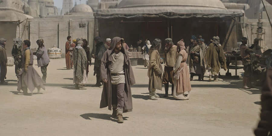 Explore The City Of Mos Eisley From A Distance Wallpaper