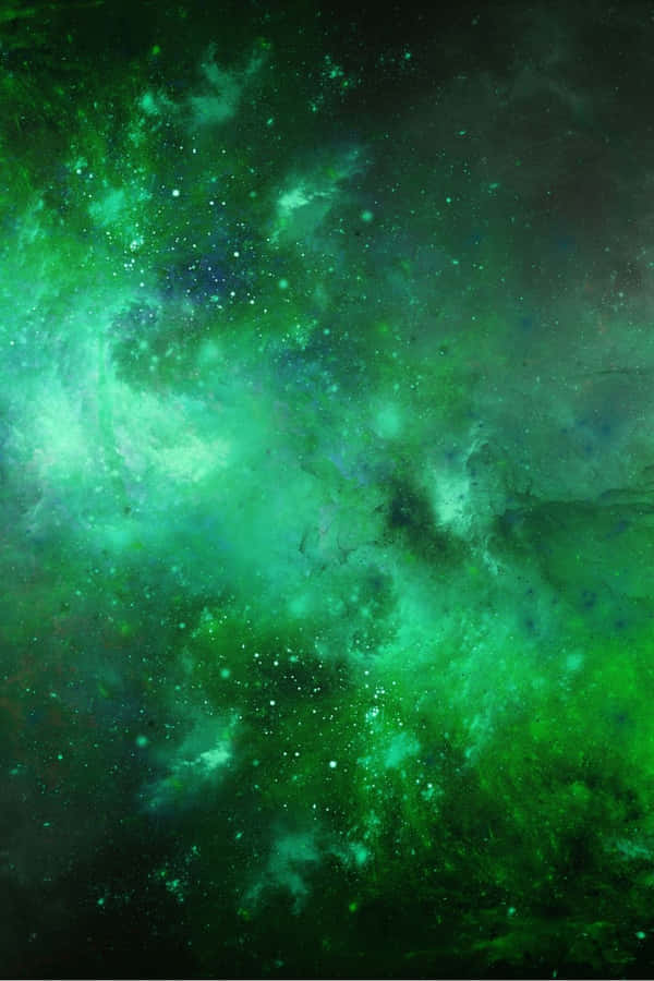 Explore The Mysterious And Infinity Depths Of The Green Galaxy Wallpaper