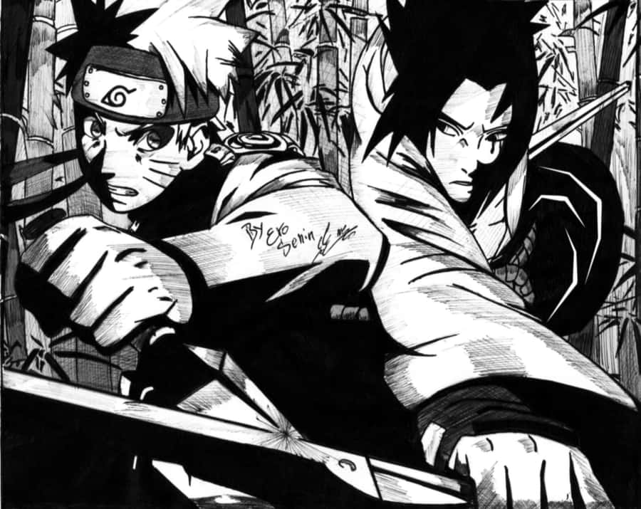Explore The Possibilities With Naruto Black And White Wallpaper