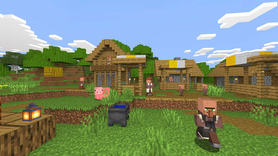 Explore Your Pixelated World In Minecraft Pocket Edition Wallpaper