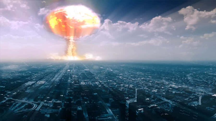 Explosive Nuke Scene In Fallout Universe Wallpaper