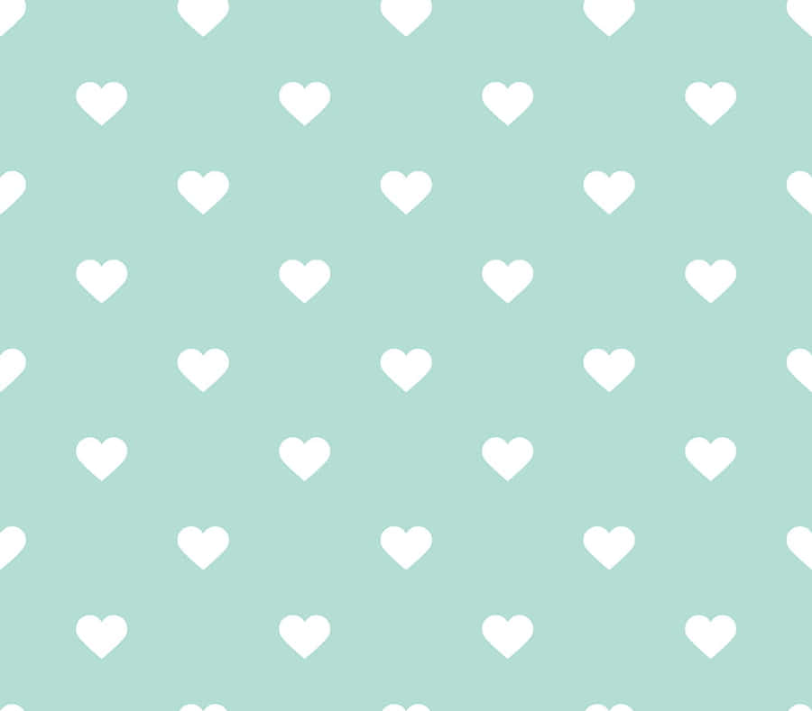 Express Your Heart Out With This Cheerful & Sweet Mint Green Hearts Wallpaper! Wallpaper