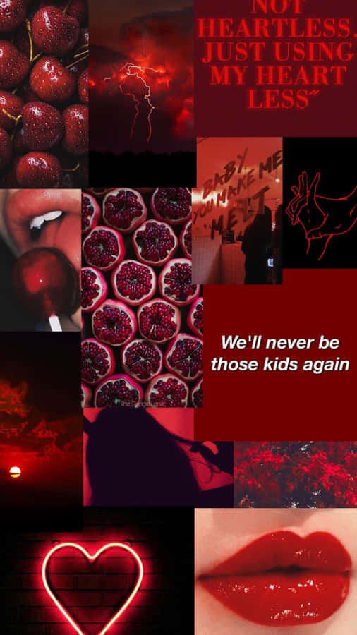 Expressive Red Collage Artwork Wallpaper