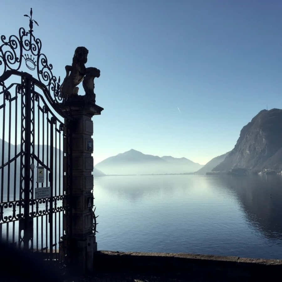 Exquisite View Of Lugano Lakeside Wallpaper