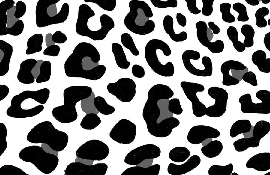 Extremely Black And White Leopard Print Wallpaper