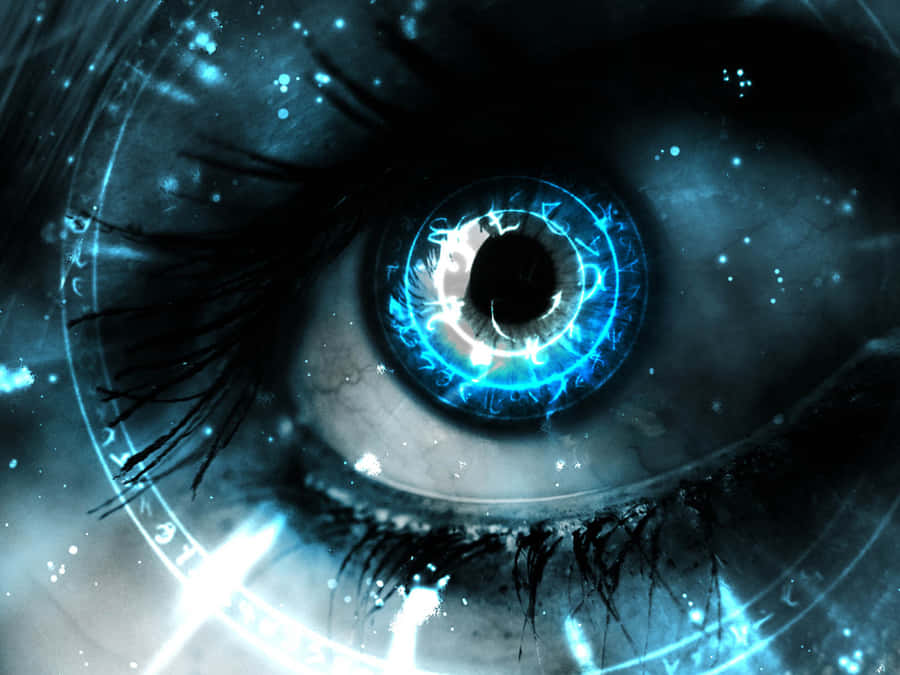 Eye With Glowing Runes Wallpaper