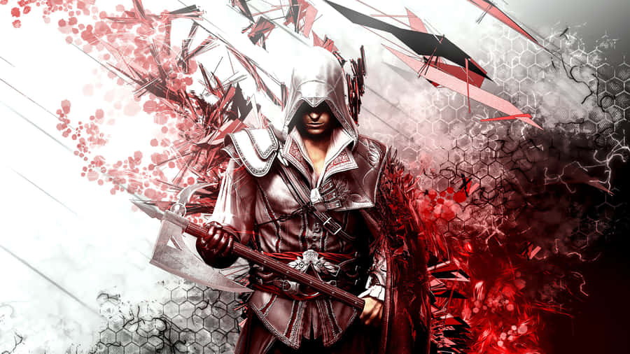 Ezio Auditore Da Firenze In Iconic Assassin's Creed Scene Wallpaper