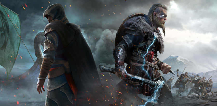 Ezio Auditore Da Firenze Standing On A Rooftop Overlooking The Renaissance City. Wallpaper