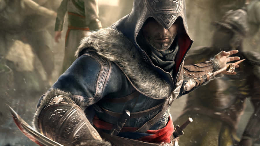 Ezio Auditore - Master Assassin In Action Wallpaper