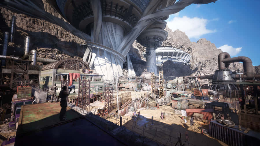 F F7 Rebirth Junon Cityscape Wallpaper