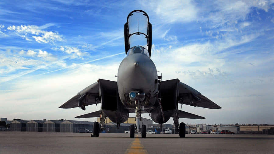 F14 Jet On Tarmac Wallpaper