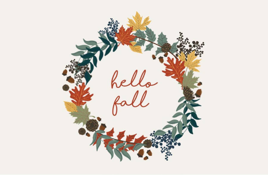 Fall Aesthetic Wreath Wallpaper