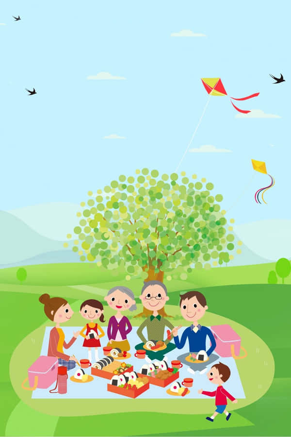 Family Picnic Day Celebration Wallpaper