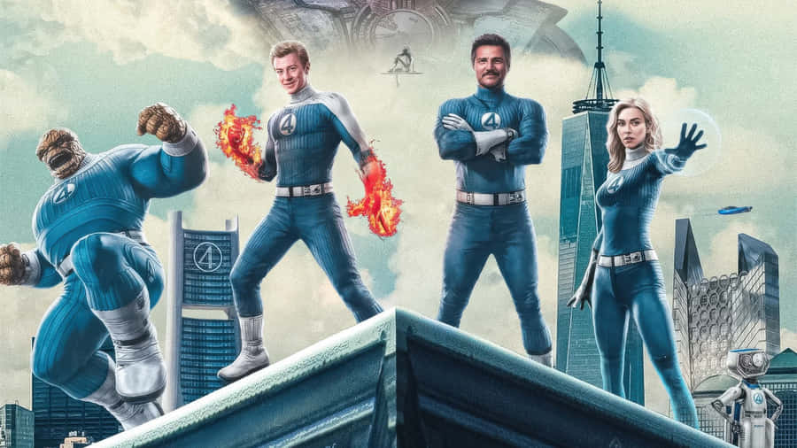 Fantastic Four Team Powers Wallpaper