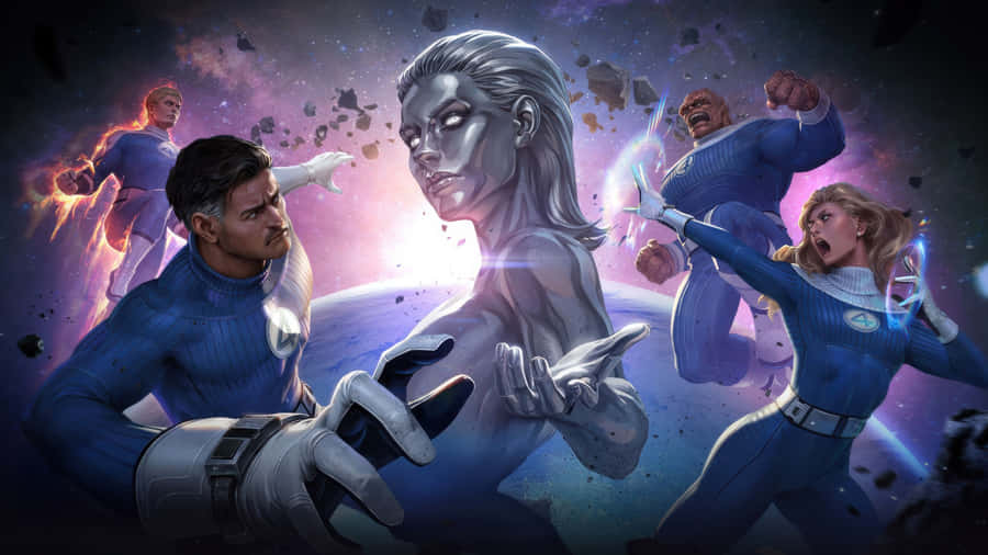 Fantastic Four Team Powers Wallpaper