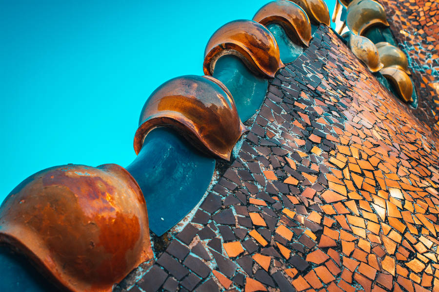 Fantasy Art Decorative Roof Tiles Wallpaper