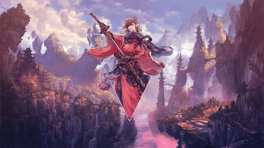 Fantasy_ Samurai_ Above_ Clouds Wallpaper