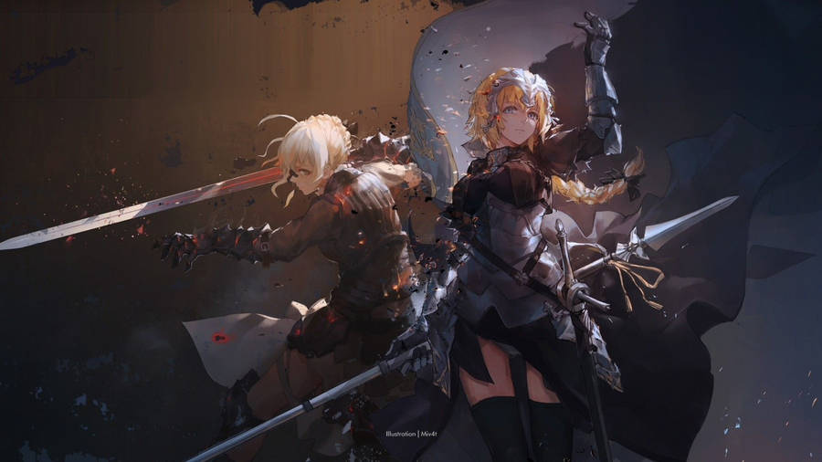 Fate Saber And Jeanne Wallpaper
