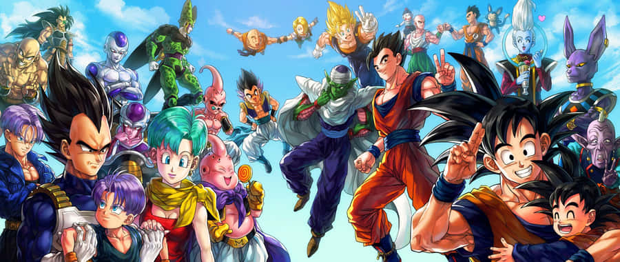 Father And Son Bonding: Vegeta And Trunks In Epic Battle Wallpaper