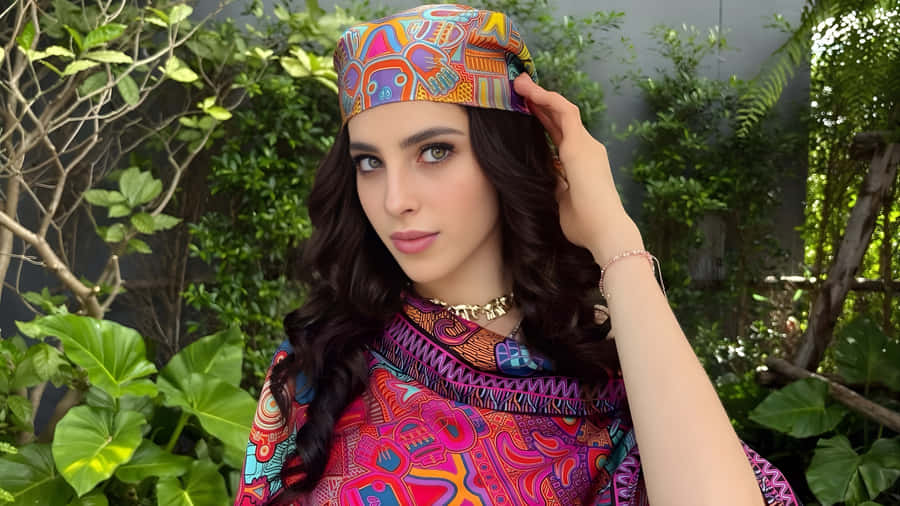 Fatima Bosch In Vibrant Attire Wallpaper