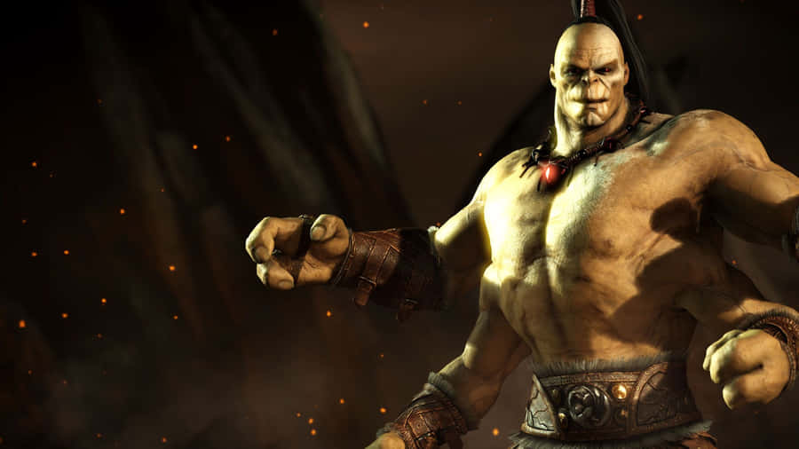 Fearsome Goro, The Four-armed Shokan Warrior, Ready For Combat Wallpaper