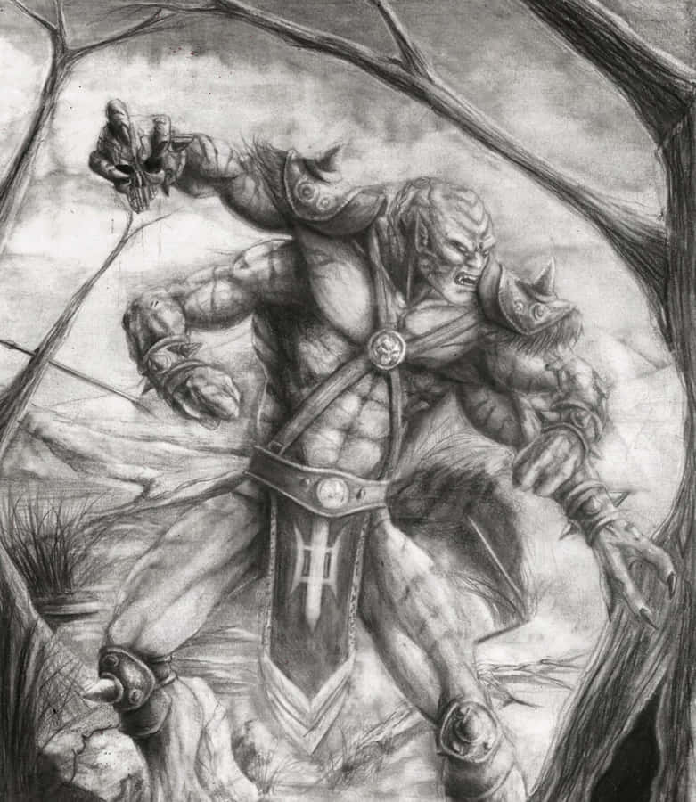 Fearsome Kintaro Stands Ready For Battle In Mortal Kombat Wallpaper