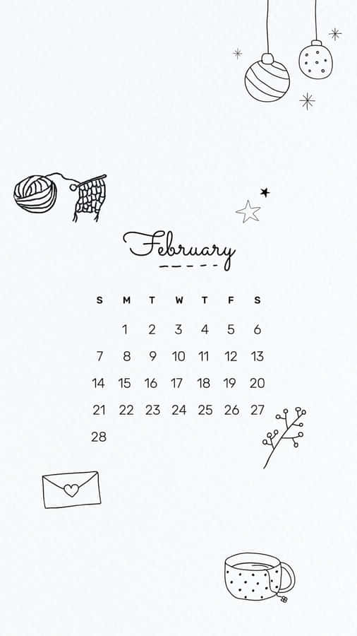 February Calendar Aesthetic Wallpaper