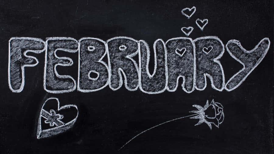 February Chalkboard Art Wallpaper