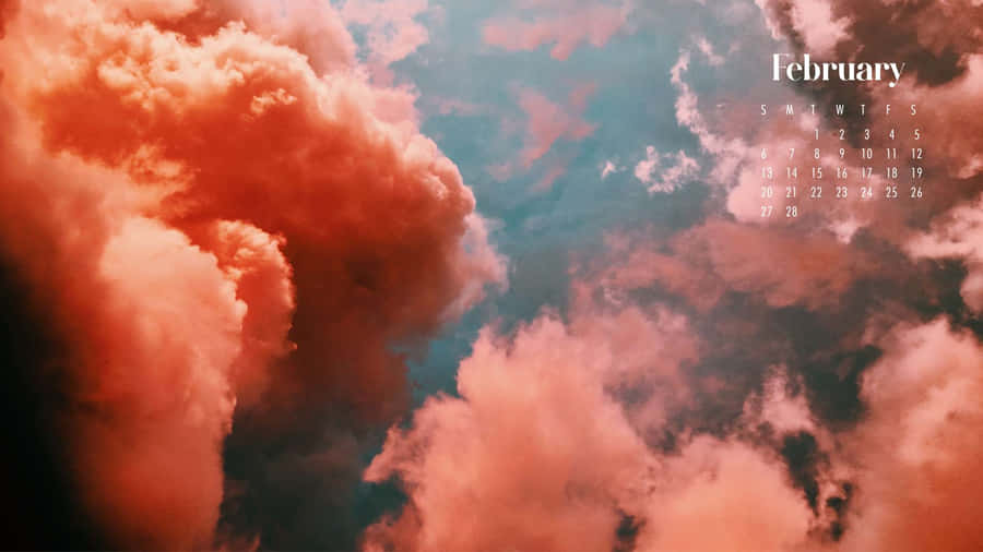 February Sky Calendar Aesthetic Wallpaper