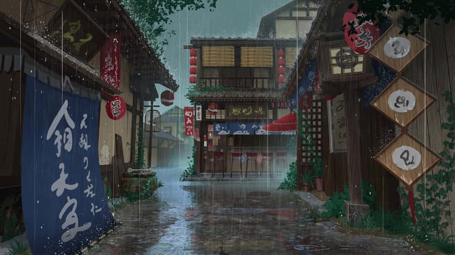 Feel The Rain In The Anime World Wallpaper
