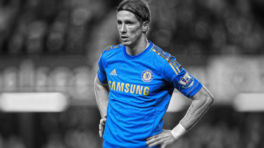 Fernando Torres In Blue Jersey Wallpaper