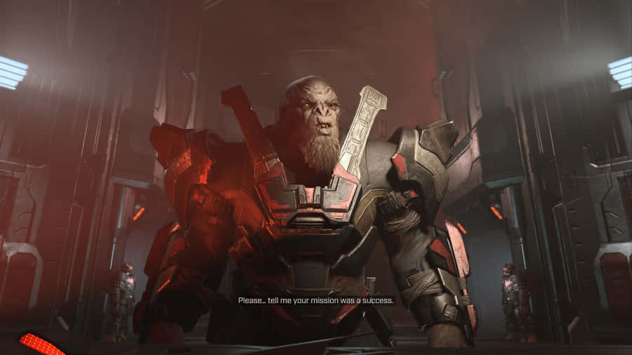 Ferocious Halo Brutes In Ominous Battle Scene Wallpaper