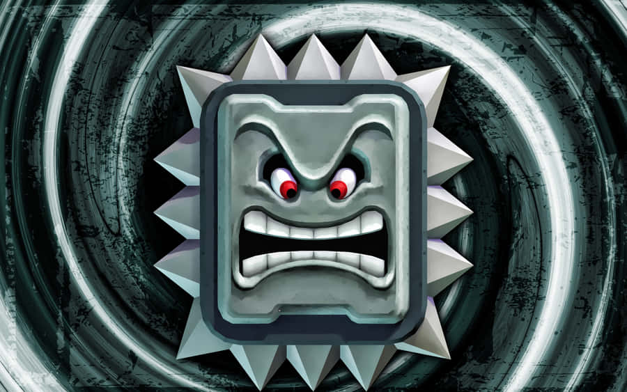 Ferocious Thwomp Monster In Action Wallpaper