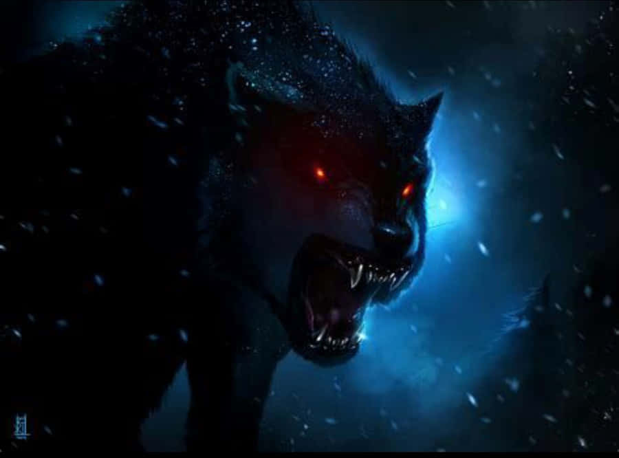 Ferocious Wolf Attack In A Wild Encounter Wallpaper