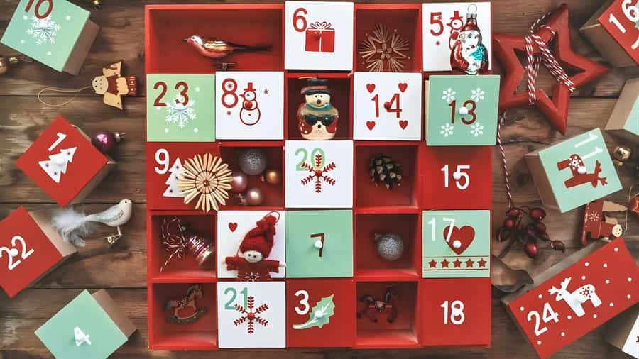 Festive Advent Calendar Boxes Wallpaper