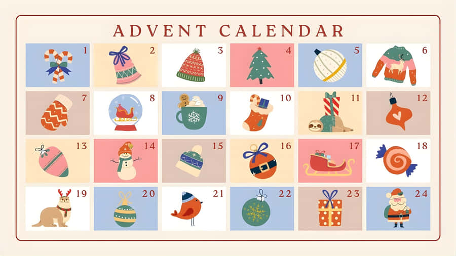 Festive Advent Calendar Design Wallpaper