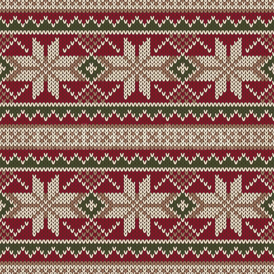 Festive Christmas Sweater Designed For Knitting Wallpaper