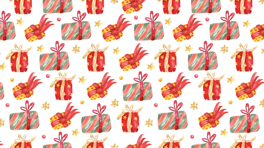 Festive Gift Pattern Wallpaper